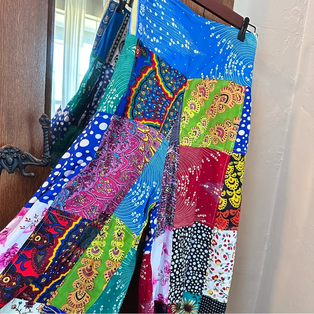 NWT Patchwork Palazzo Vibrant Multicolor Pants NWT - image 5